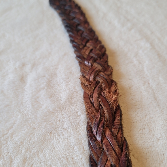 TRAFALGAR Brown Men's Leather Braided Belt - Picture 7 of 11